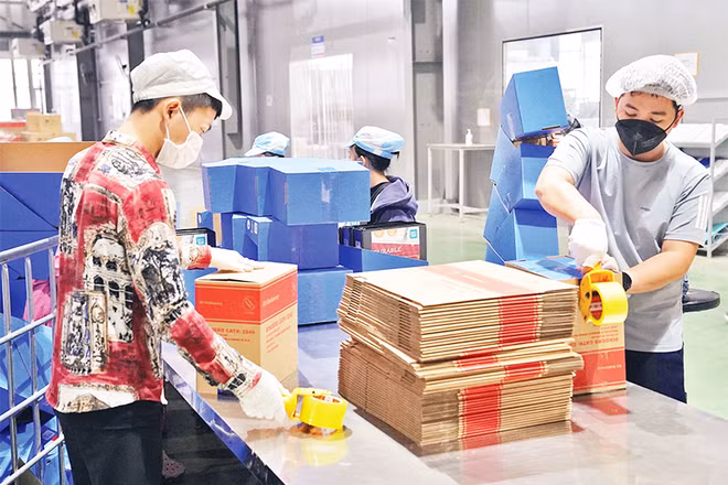 Công nhân làm việc tại nhà máy của Công ty TNHH Deli Việt Nam, huyện Yên Phong, tỉnh Bắc Ninh. (Ảnh ĐĂNG ANH)