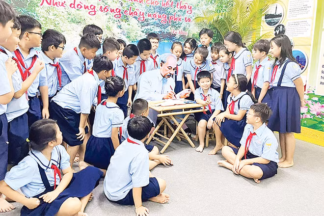 Không gian văn hóa Hồ Chí Minh tại Trường tiểu học Triệu Thị Trinh, Quận 10.
