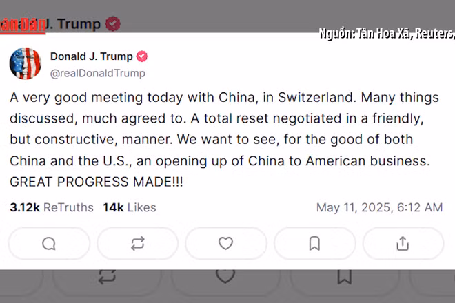 [Video] Ông Donald Trump ca ngợi cuộc đàm phán thương mại Mỹ - Trung