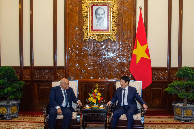 Chủ tịch nước Lương Cường tiếp Đại sứ Cuba tại Việt Nam Orlando Nicolás Hernández Guillén.