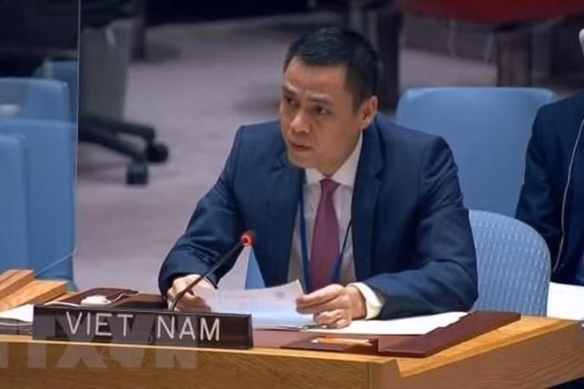 Đại sứ Đặng Hoàng Giang, Trưởng Phái đoàn thường trực Việt Nam tại Liên hợp quốc. (Nguồn: TTXVN)