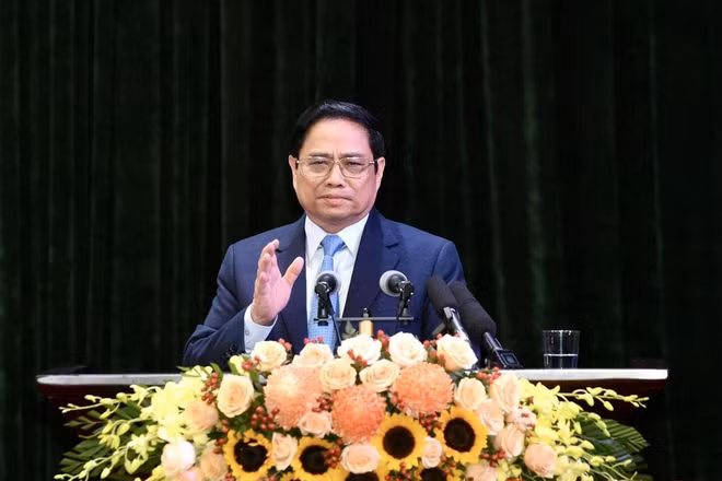 Thủ tướng Phạm Minh Chính phát biểu chỉ đạo hội nghị. 