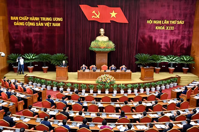 Quang cảnh Hội nghị lần thứ 6 Ban Chấp hành Trung ương Đảng khóa XIII.
