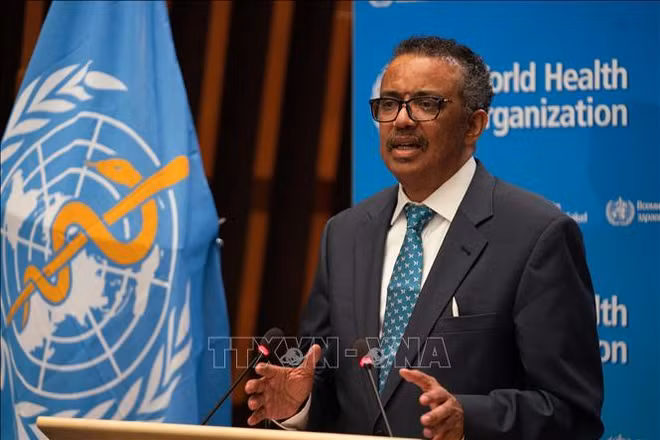 Tổng Giám đốc WHO Tedros Adhanom Ghebreyesus phát biểu tại 1 hội nghị ở Geneva, Thụy Sĩ. (Ảnh tư liệu: THX/TTXVN)