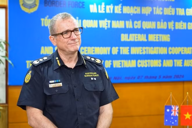 Ông Michael Outram, Cao ủy Cơ quan Bảo vệ biên giới Australia. (Ảnh: TRUNG HƯNG)