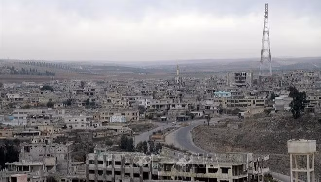 Cảnh tàn phá do xung đột tại Daraa, Syria. (Ảnh: THX/TTXVN)
