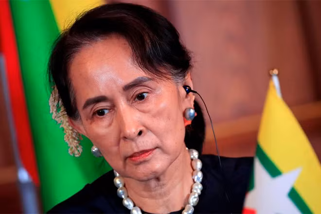 Bà Aung San Suu Kyi tham gia họp báo chung trong Hội nghị cấp cao Nhật Bản-Mekong tại Tokyo, ngày 9/10/2018. (Ảnh: Reuters)