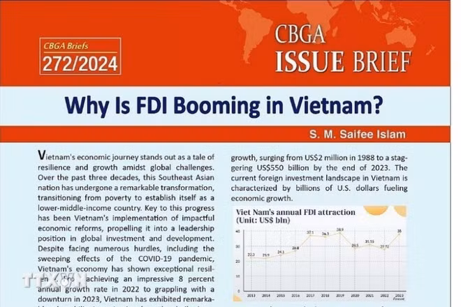 Báo Bangladesh: Những yếu tố khiến Việt Nam thu hút FDI