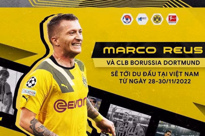 Marco Reus sang Việt Nam du đấu cùng CLB Borussia Dortmund 