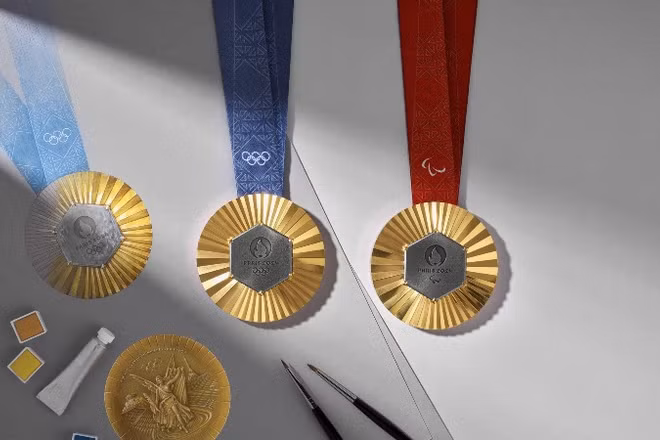 Huy chương Thế vận hội Paris 2024 ra mắt thiết kế chính thức. (Ảnh: Paris2024)