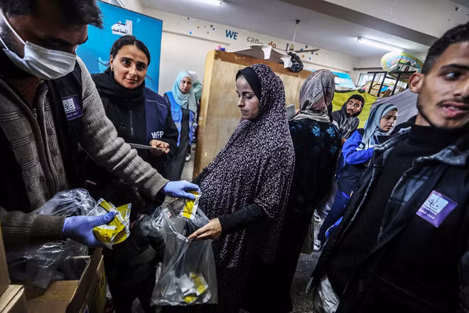 Nguồn cung cấp nhân đạo cho người dân ở Gaza rất hạn chế. Ảnh: WFP