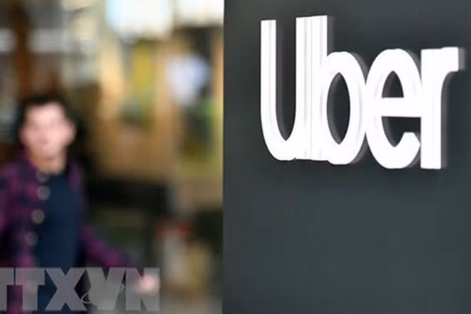 Biểu tượng của hãng xe công nghệ Uber. (Ảnh: AFP/TTXVN)
