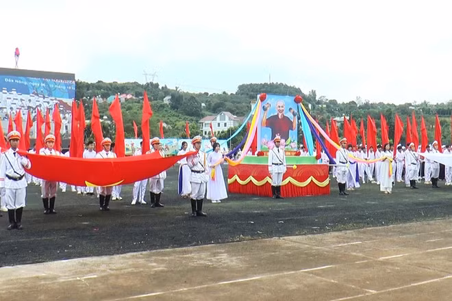 Quang cảnh Lễ khai mạc Đại hội thể dục thể thao tỉnh Đắk Nông lần thứ V năm 2022.