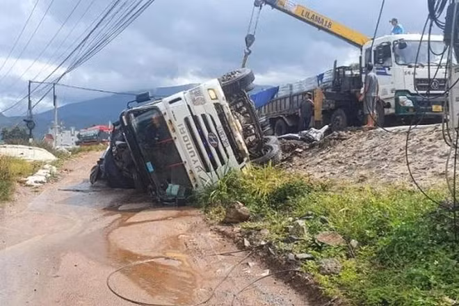 Hiện trường vụ tai nạn. 