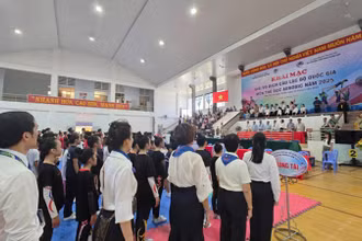 Quang cảnh khai mạc Giải vô địch các câu lạc bộ quốc gia môn Thể dục Aerobic năm 2025.
