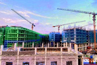 Dự án nhà ở xã hội tại Tổng kho 3 Lạc Viên (Hải Phòng), khi hoàn thành sẽ bố trí cho cán bộ, công chức ở xa về trung tâm làm việc. (Ảnh: XUÂN TRƯỜNG)