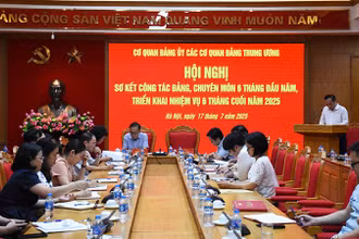 Hội nghị sơ kết công tác 6 tháng đầu năm 2025 của cơ quan Đảng ủy các cơ quan Đảng Trung ương. 
