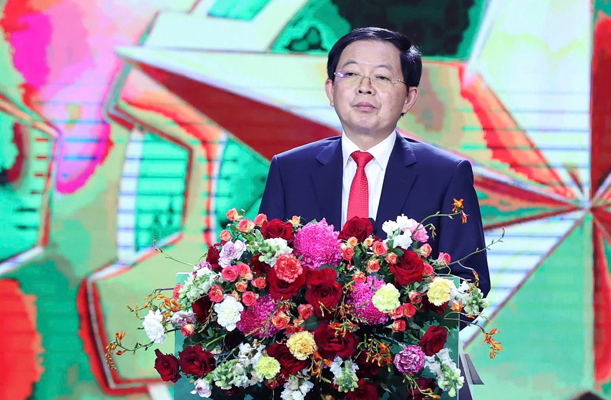 Phó Thủ tướng Hồ Quốc Dũng phát biểu ý kiến tại buổi lễ. (Ảnh: Ban tổ chức cung cấp)