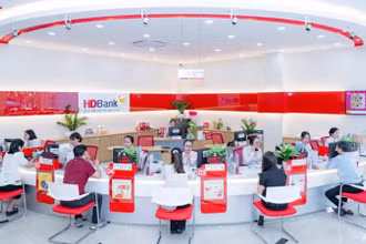 Quầy giao dịch của HDBank.