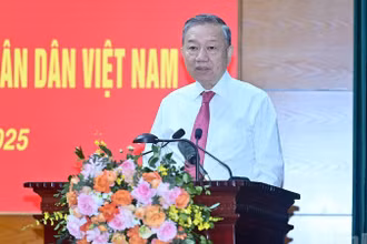 Tổng Bí thư Tô Lâm phát biểu tại buổi làm việc. (Ảnh: ĐĂNG KHOA)