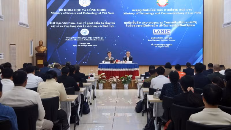 Hội thảo Việt Nam-Lào về phát triển hạ tầng tin cậy số và ứng dụng chữ ký số trong các lĩnh vực.