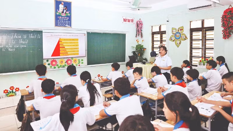 Trường trung học cơ sở Yên Biên (phường Hà Giang 2, tỉnh Tuyên Quang) luôn hướng tới các tiêu chuẩn cao hơn về chất lượng giáo dục (Ảnh: ĐẠI THẮNG)