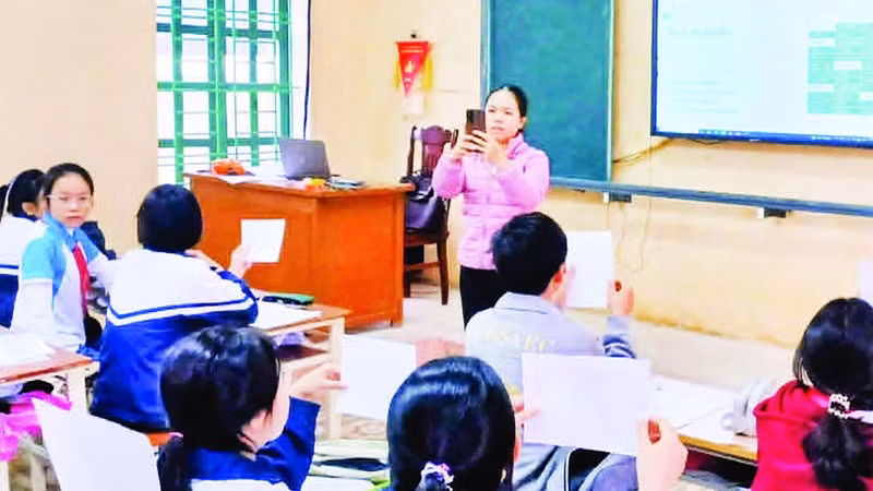 Một phòng học thông minh ở huyện Quỳnh Phụ (tỉnh Thái Bình).