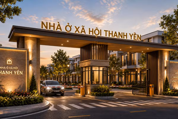 Phối cảnh dự án nhà ở xã hội tại xã Thanh Yên do Công ty cổ phần Phát triển hạ tầng đô thị số 6 - Điện Biên (thuộc Tổng công ty Thương mại và Xây dựng số 6 Điện Biên) thực hiện. (Ảnh: Nhà đầu tư)