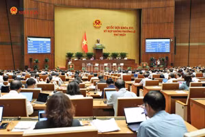 Quốc hội biểu quyết thông qua Luật Hòa giải ở cơ sở (sửa đổi). (Ảnh: NK)