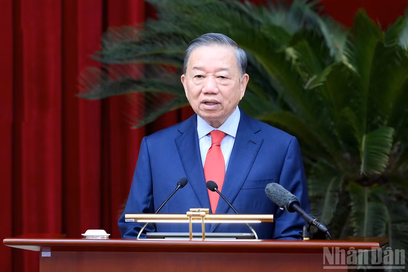 Tổng Bí thư, Chủ tịch nước Tô Lâm phát biểu khai mạc Hội nghị. (Ảnh: ĐĂNG KHOA)