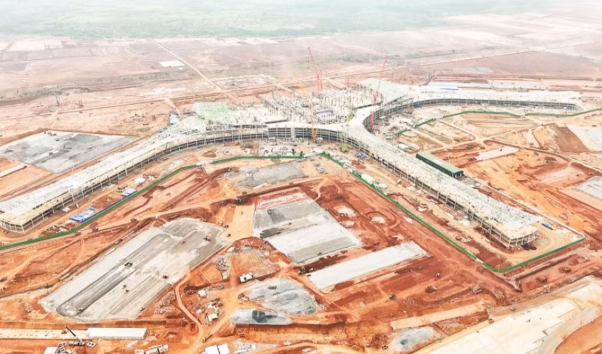 Sân bay quốc tế Long Thành đang được xây dựng. (Ảnh THIÊN VƯƠNG)