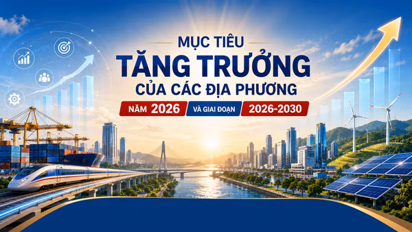 [Interactive] Mục tiêu tăng trưởng của các địa phương năm 2026 và giai đoạn 2026-2030