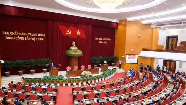 Quang cảnh phiên bế mạc Hội nghị lần thứ tư Ban Chấp hành Trung ương Đảng Cộng sản Việt Nam khóa XIV. (Ảnh: ĐĂNG KHOA)