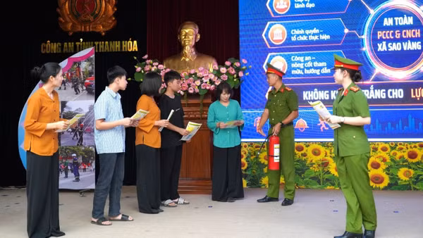 Tiết mục tham gia vòng chung khảo Hội thi báo cáo viên, tuyên truyền viên pháp luật giỏi trong lực lượng Công an cơ sở năm 2026 do Công an tỉnh Thanh Hóa tổ chức.