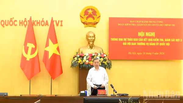 Tổng Bí thư, Chủ tịch nước Tô Lâm, Trưởng Đoàn kiểm tra, giám sát số 218 phát biểu tại hội nghị. (Ảnh: ĐĂNG KHOA)