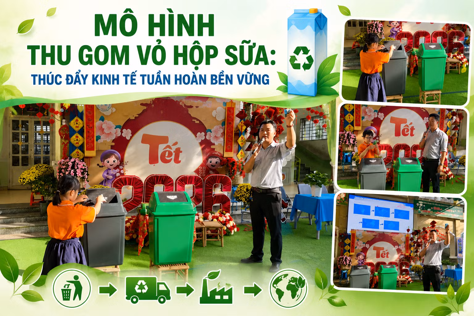 Mô hình thu gom vỏ hộp sữa: Thúc đẩy kinh tế tuần hoàn bền vững