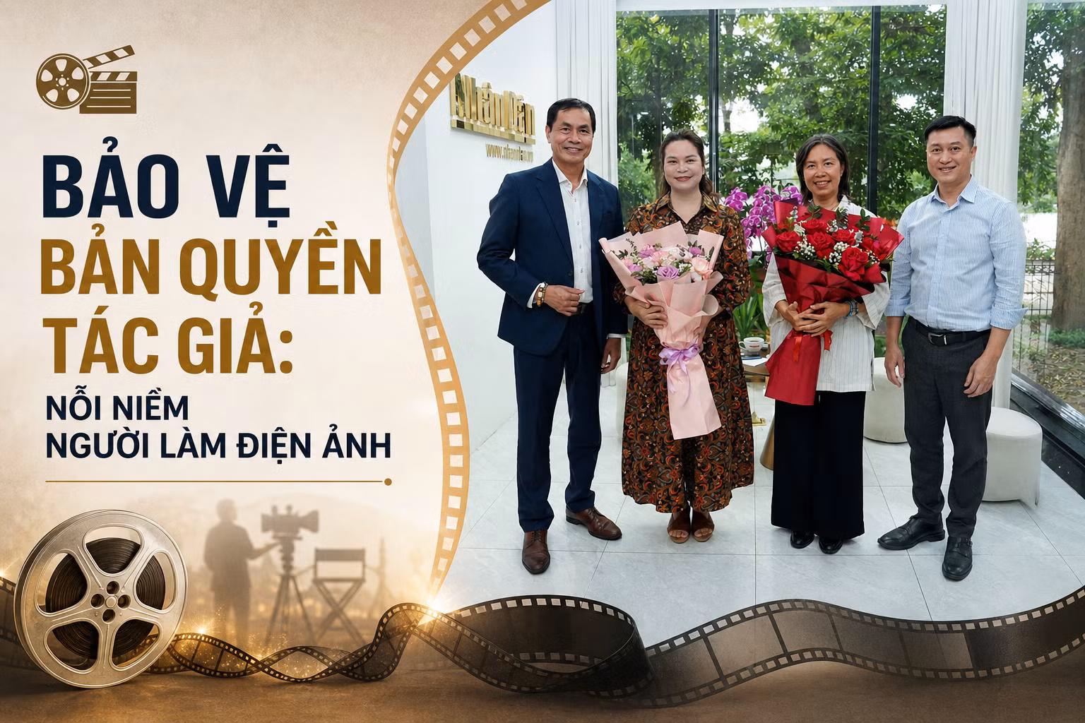 Bà Phan Cẩm Tú (thứ 3 từ trái sang) tại buổi tọa đàm về bản quyền do Báo Nhân Dân tổ chức. (Ảnh: HỒNG QUÂN)