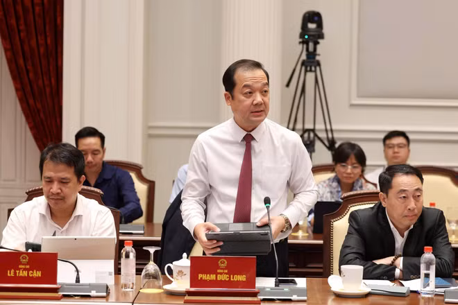 Thứ trưởng Khoa học và Công nghệ Phạm Đức Long tham dự và phát biểu tại họp báo ngày 10/9. (Ảnh: Thu Phương)