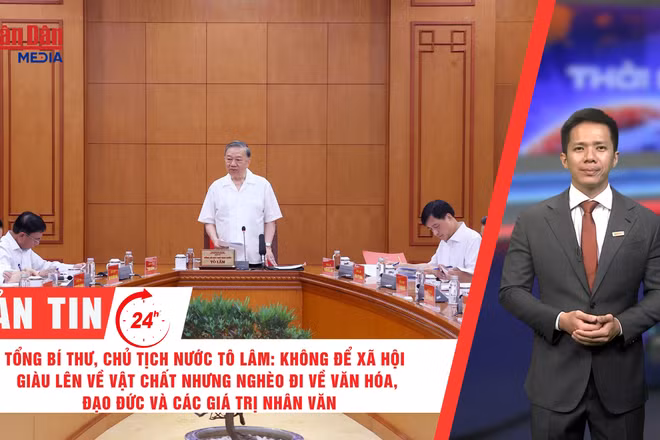 [Video] Thời sự 24h ngày 3/6/2026: Tổng Bí thư, Chủ tịch nước Tô Lâm: Không để xã hội giàu lên về vật chất nhưng nghèo đi về văn hóa, đạo đức và các giá trị nhân văn