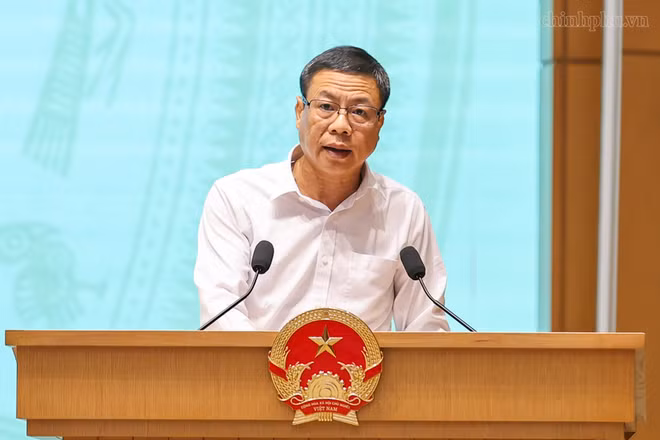 Thứ trưởng Khoa học và Công nghệ Lê Xuân Định phát biểu tại phiên họp. (Ảnh: chinhphu.vn)