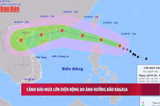 [Video] Cảnh báo mưa lớn diện rộng do ảnh hưởng bão Ragasa