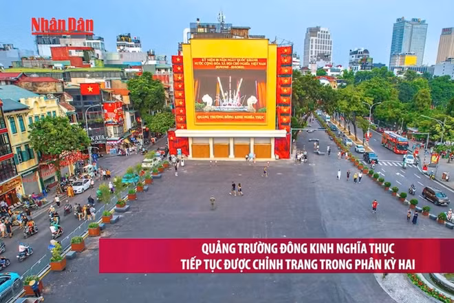 [Video] Quảng trường Đông Kinh Nghĩa Thục tiếp tục được chỉnh trang trong phân kỳ hai
