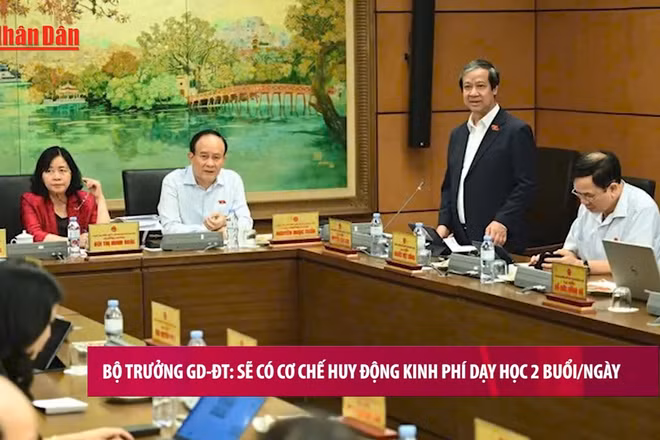 [Video] Sẽ có cơ chế huy động kinh phí dạy học 2 buổi/ngày