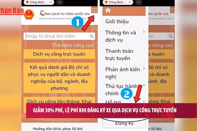 [Video] Giảm 30% phí, lệ phí khi đăng ký xe qua dịch vụ công trực tuyến 