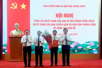 Đồng chí Trần Thanh Lâm (thứ 2, bên phải) giữ chức Phó Trưởng ban Ban Tuyên giáo và Dân vận Trung ương