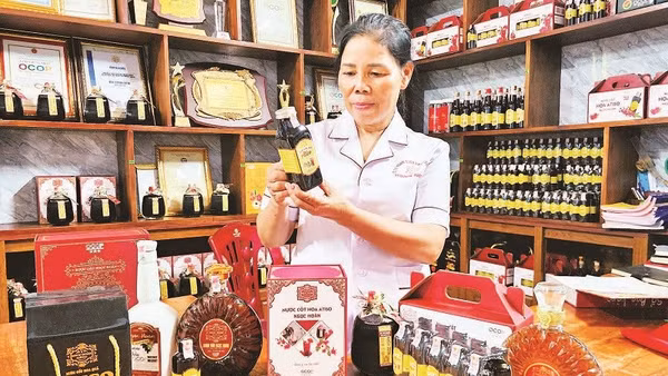 Các sản phẩm OCOP của Công ty trách nhiệm hữu hạn Hoàn Ngọc ở phường Hải Lĩnh, tỉnh Thanh Hóa.