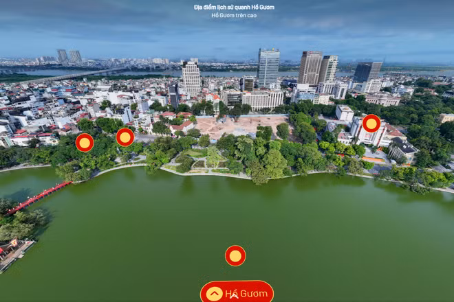[Ảnh] Khám phá các địa điểm lịch sử quanh Hồ Gươm bằng công nghệ VR360