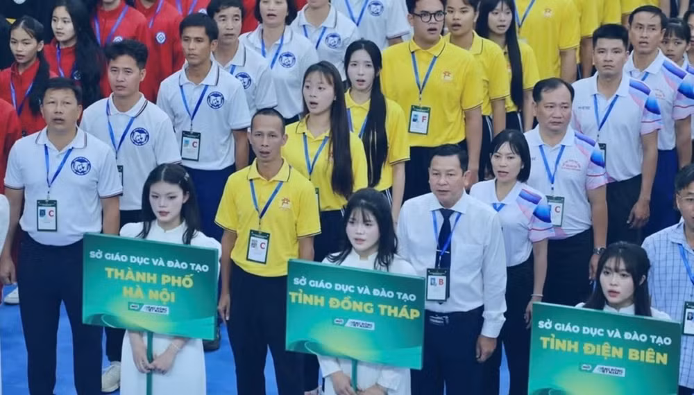 Đoàn học sinh Hà Nội tham dự Giải Thể thao học sinh phổ thông toàn quốc năm 2026 (Ảnh: Sở Giáo dục và Đào tạo Hà Nội)