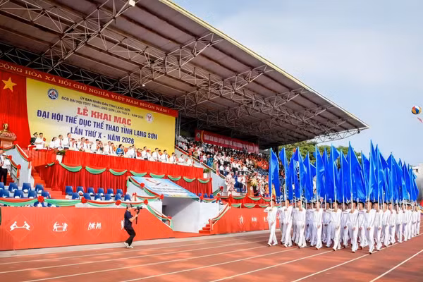 Khai mạc Đại hội Thể dục thể thao tỉnh Lạng Sơn lần thứ X năm 2026. (Ảnh: MINH ĐỨC)