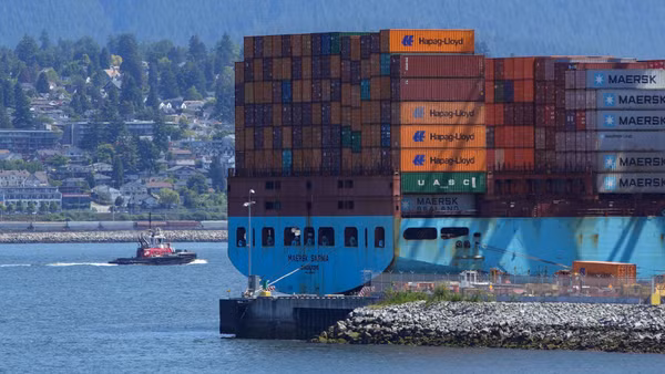 Quang cảnh cảng hàng hóa Vancouver, Canada. (Ảnh: THX/TTXVN phát)